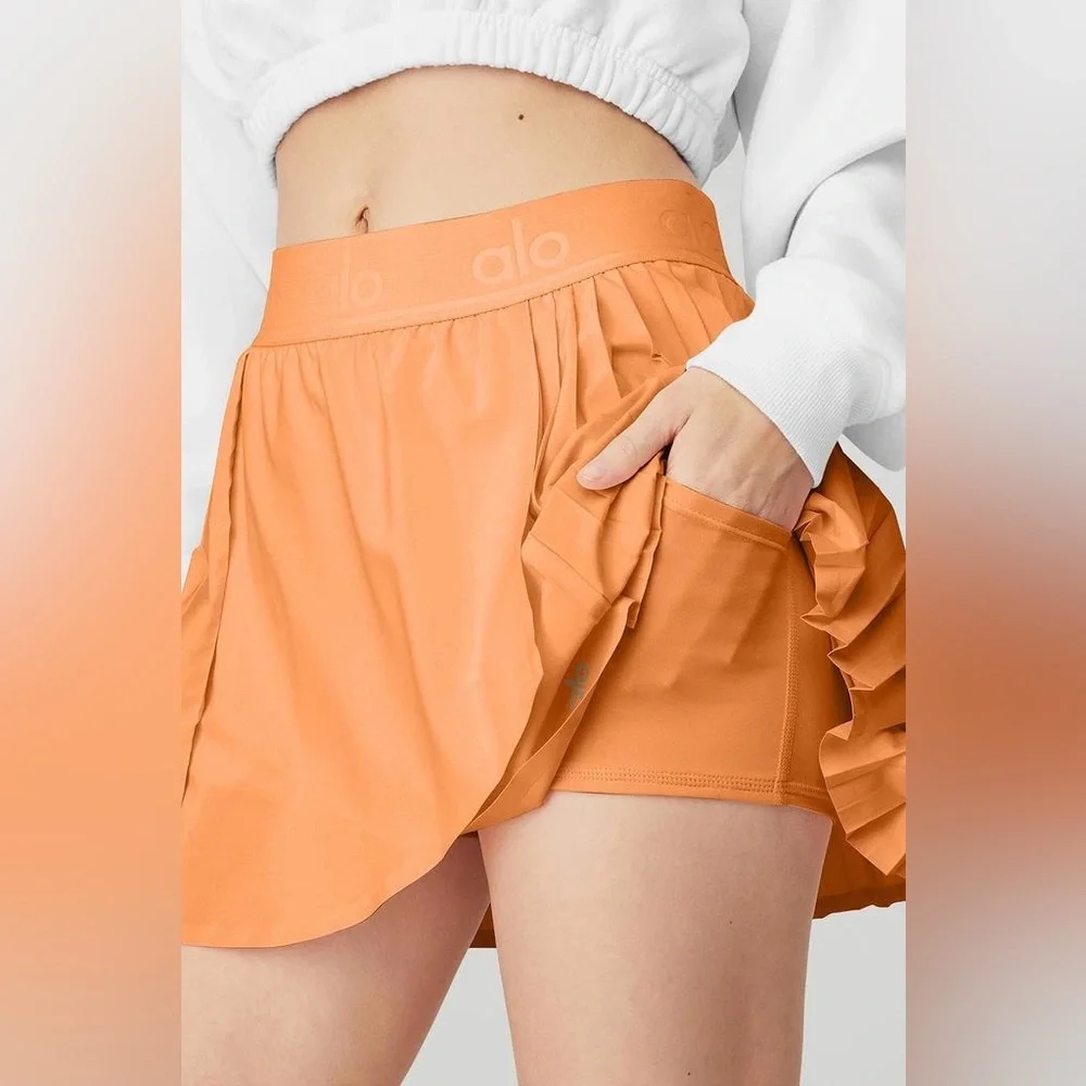 Alo Yoga Aces Tennis Skirt Cantaloupe S